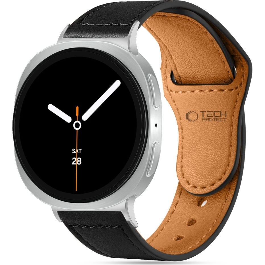 Pasek Tech Protect Leatherfit do Galaxy Watch 8 40 mm / 44 mm / 8 Classic 46 mm, czarny